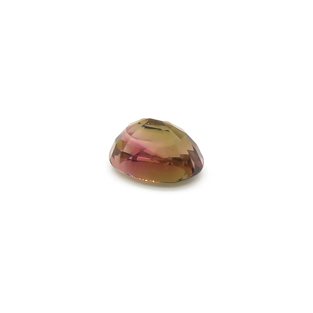 2.20 ct Oval Faceted Bi-Colour Olive-Green To Pink Tourmaline