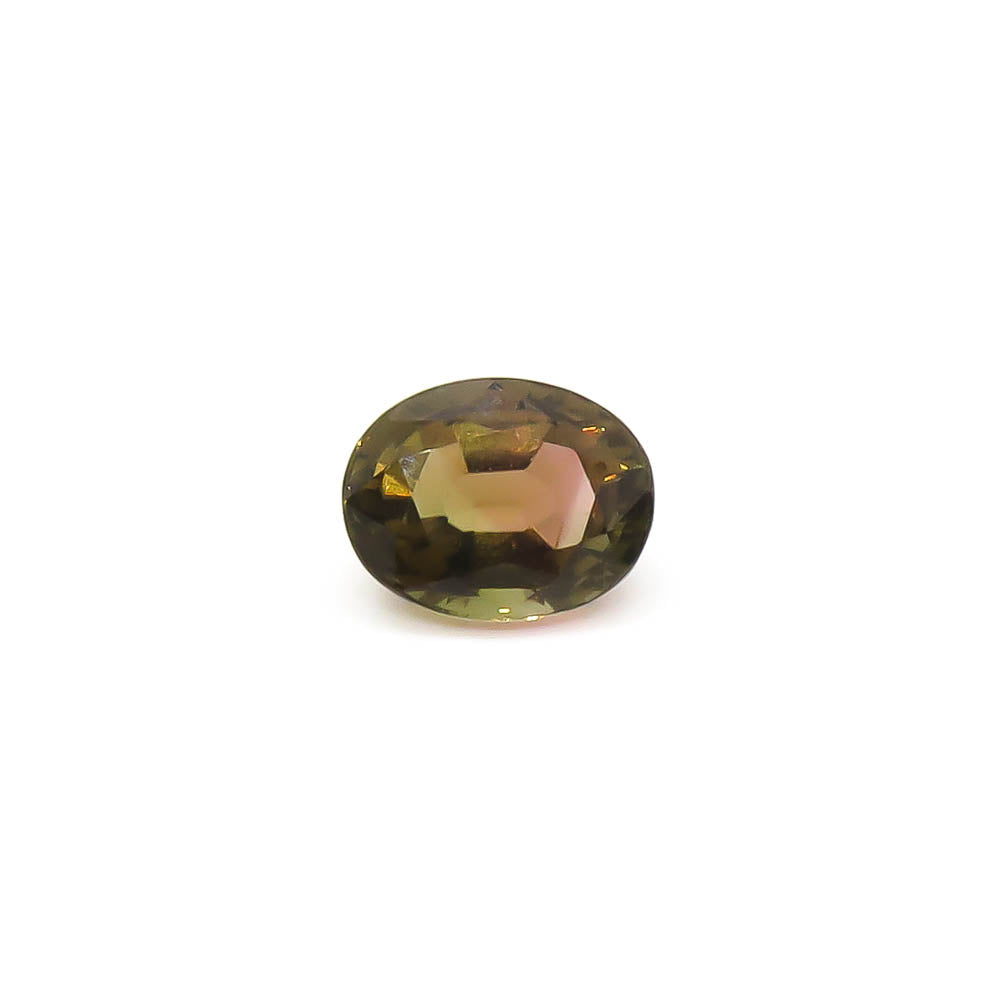 2.20 ct Oval Faceted Bi-Colour Olive-Green To Pink Tourmaline