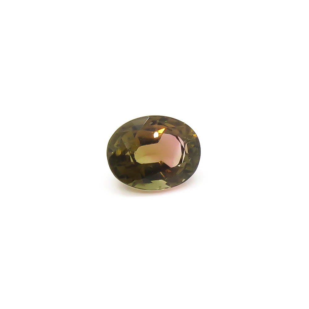 2.20 ct Oval Faceted Bi-Colour Olive-Green To Pink Tourmaline