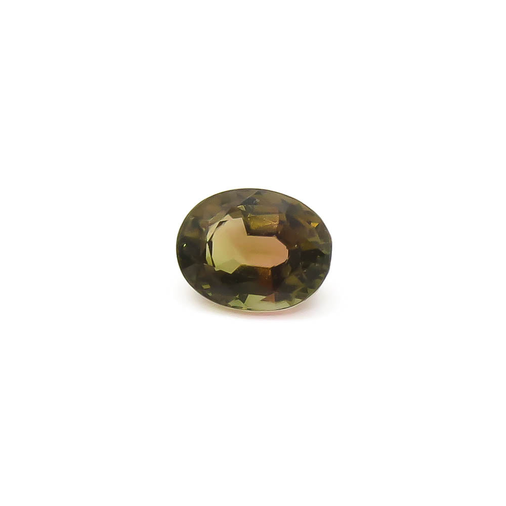 2.20 ct Oval Faceted Bi-Colour Olive-Green To Pink Tourmaline