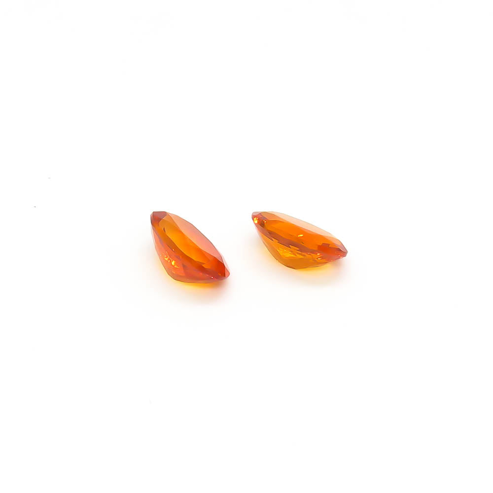 1.51 ct Oval Facted Orange Mexican Fire Opal Matching Set Of 2 Stones