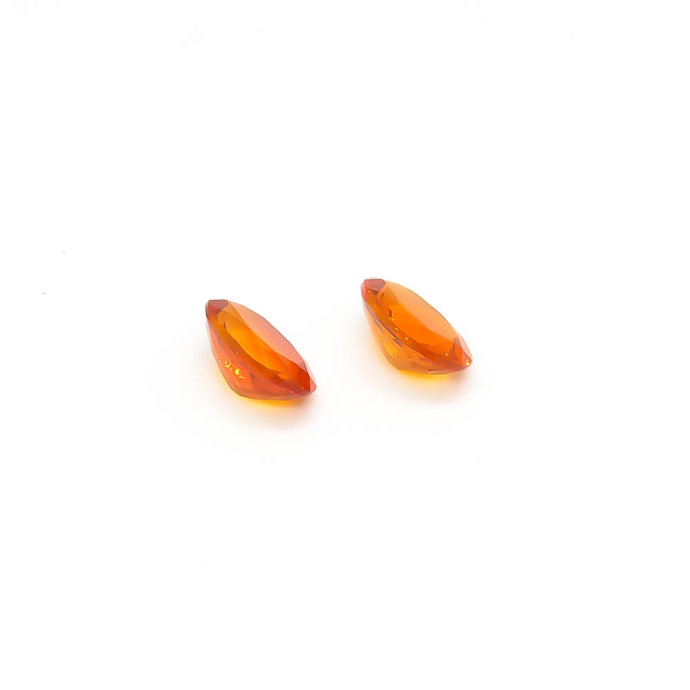 1.51 ct Oval Facted Orange Mexican Fire Opal Matching Set Of 2 Stones