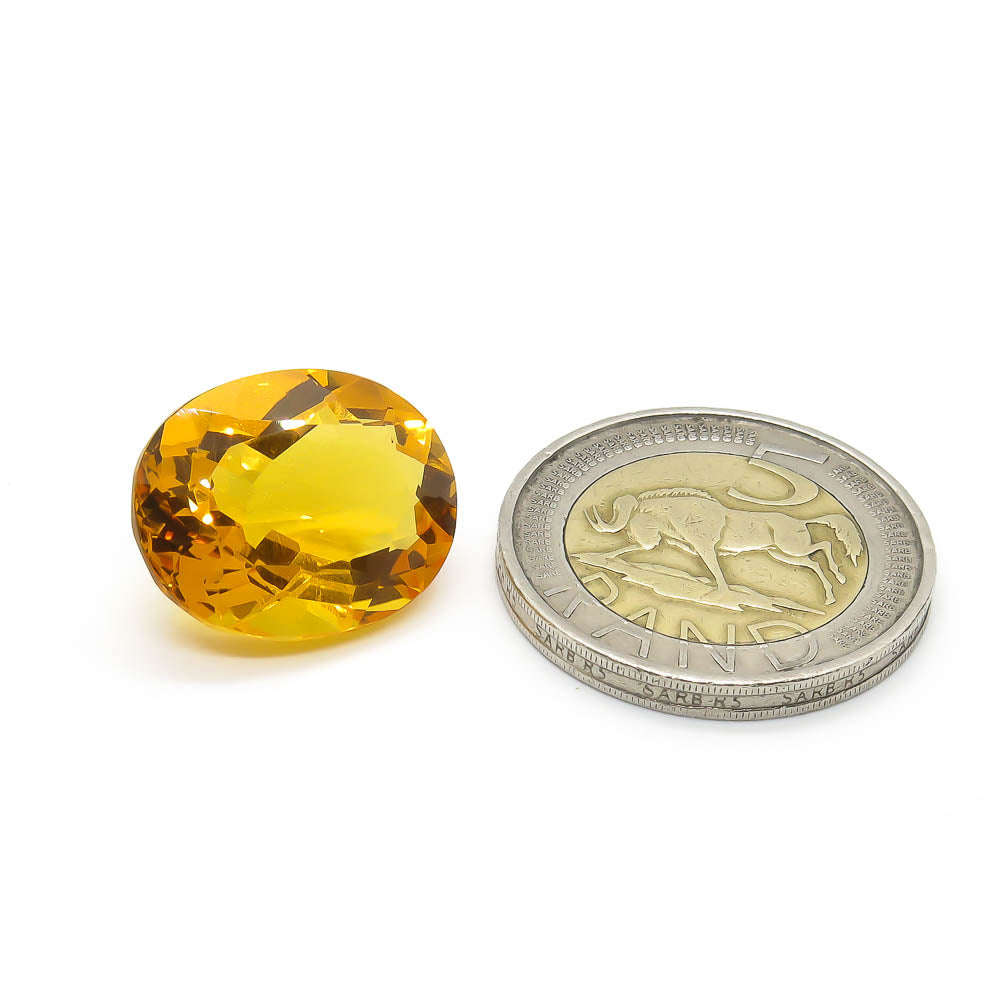 17.7 ct Oval Faceted Deep Yellow Citrine