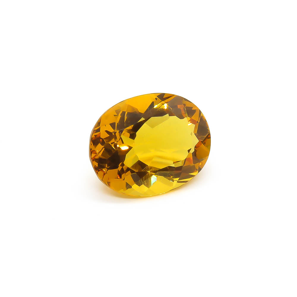 17.7 ct Oval Faceted Deep Yellow Citrine