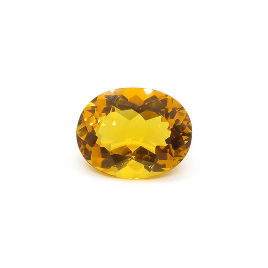 17.7 ct Oval Faceted Deep Yellow Citrine