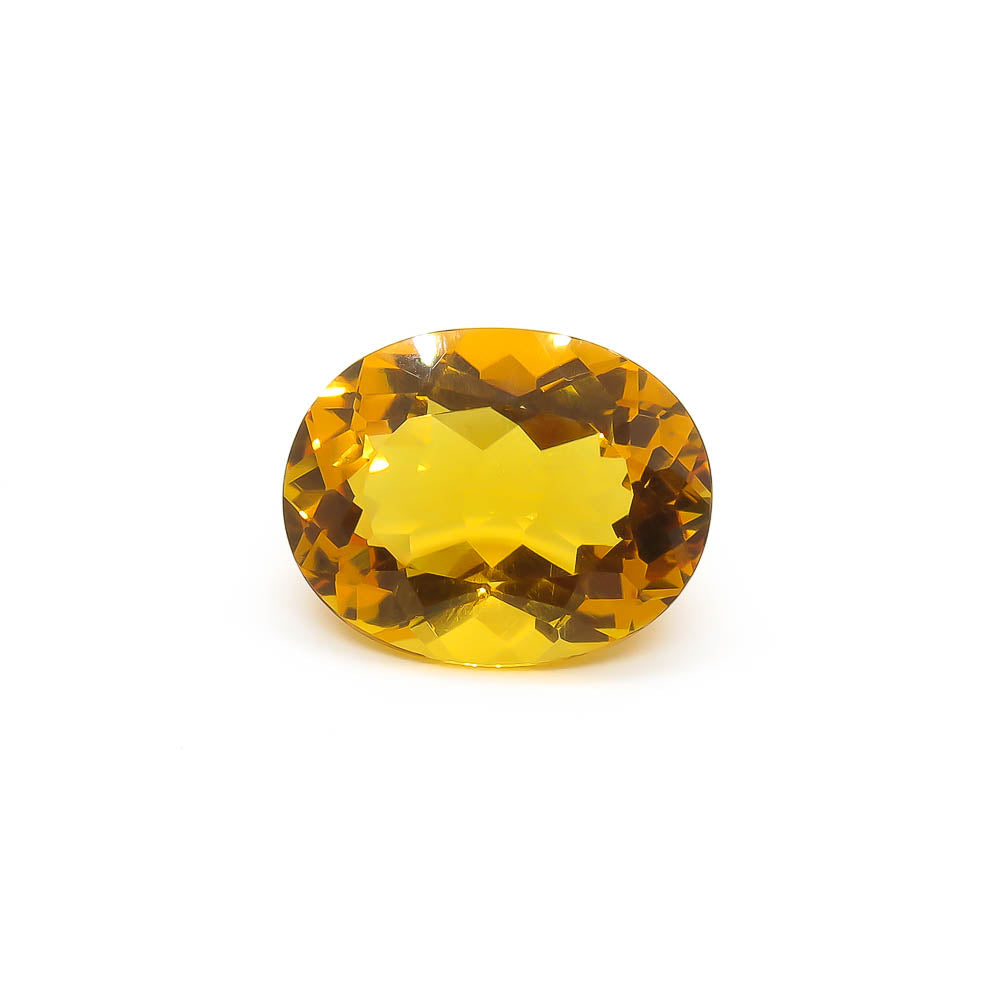 17.7 ct Oval Faceted Deep Yellow Citrine