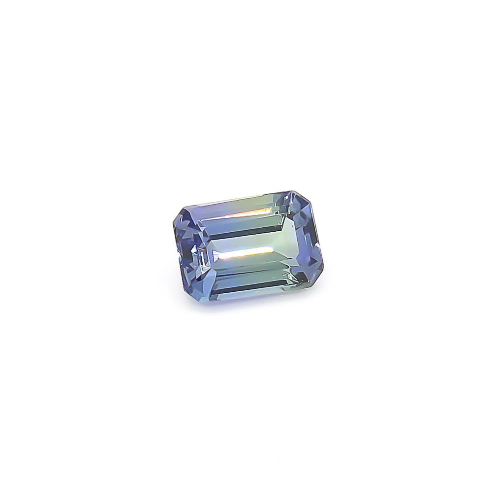 2.50 ct Octagon Faceted Greenish-Purple Peacock Tanzanite