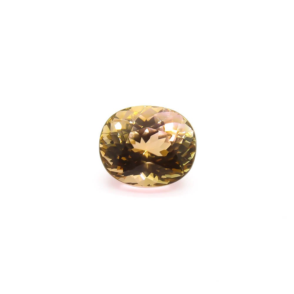 6.34 ct Oval Faceted Bi-Colour Pink & Yellow Tourmaline