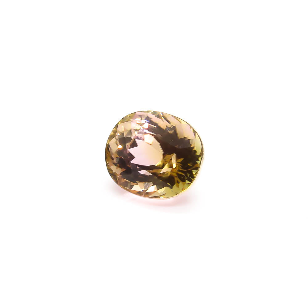 6.34 ct Oval Faceted Bi-Colour Pink & Yellow Tourmaline