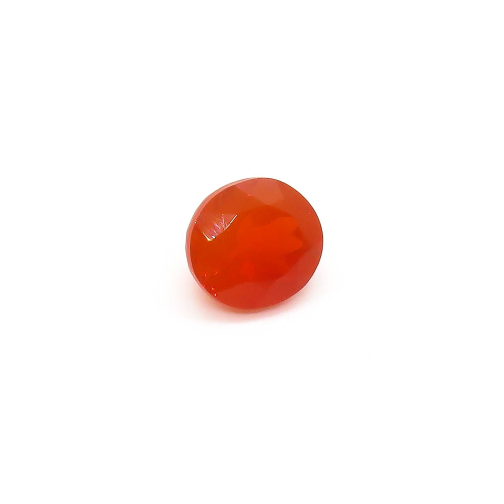 1.55 ct Faceted Round Reddish-Orange Mexican Fire Opal