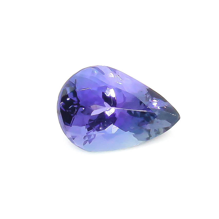 2.86 ct Pear Shape Faceted Bluish-Purple Peacock Tanzanite