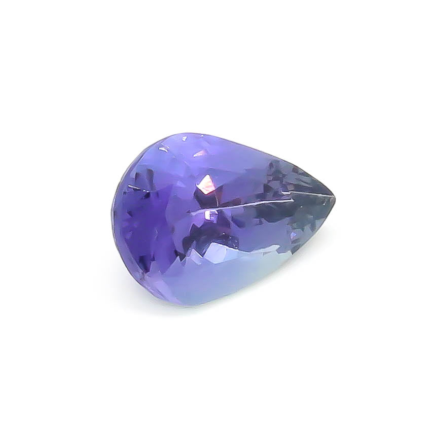 2.86 ct Pear Shape Faceted Bluish-Purple Peacock Tanzanite