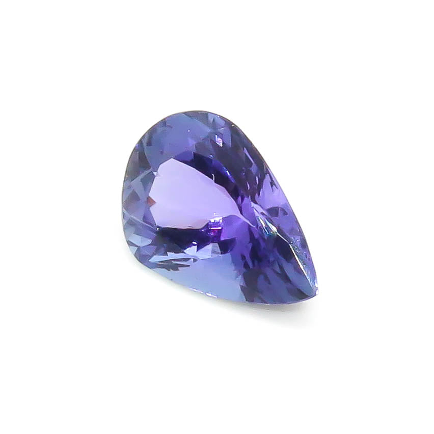 2.86 ct Pear Shape Faceted Bluish-Purple Peacock Tanzanite