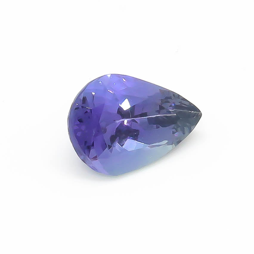 2.86 ct Pear Shape Faceted Bluish-Purple Peacock Tanzanite