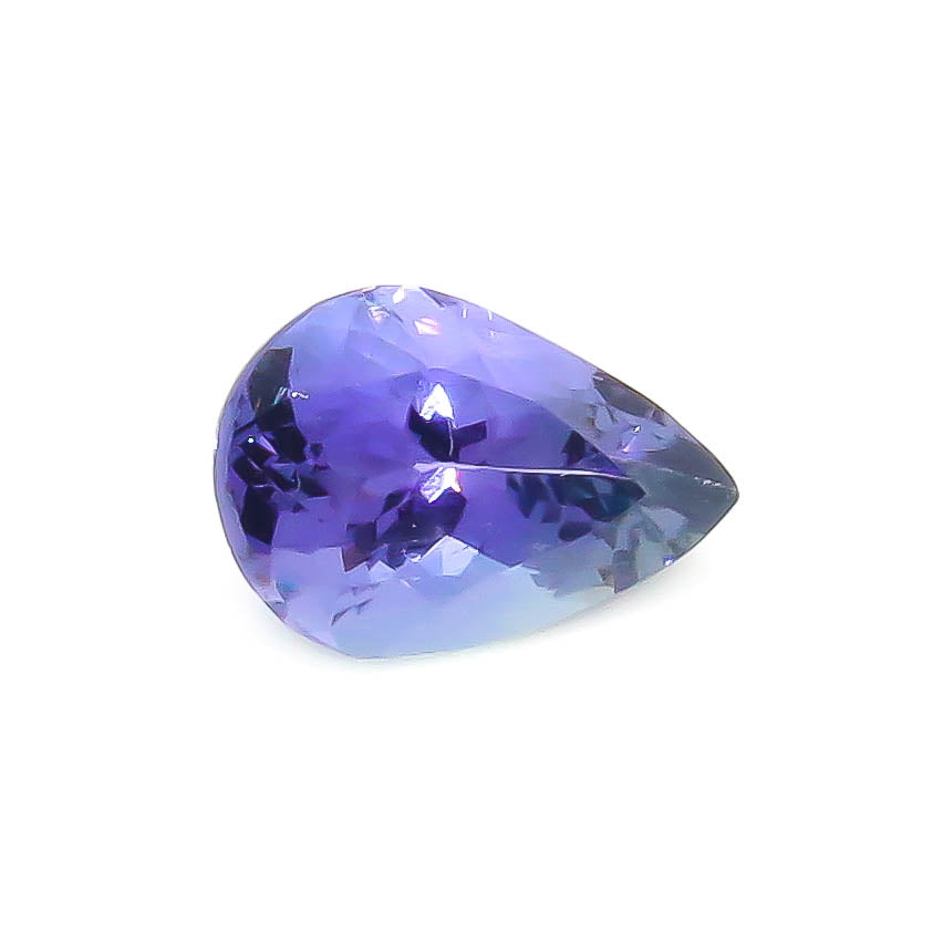 2.86 ct Pear Shape Faceted Bluish-Purple Peacock Tanzanite