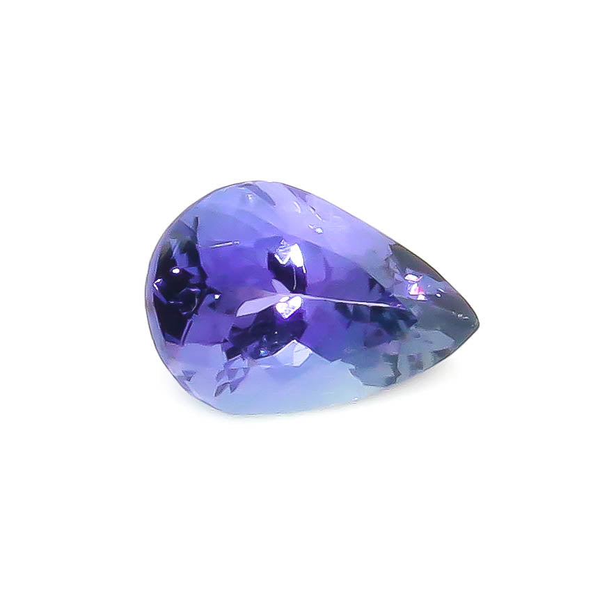 2.86 ct Pear Shape Faceted Bluish-Purple Peacock Tanzanite