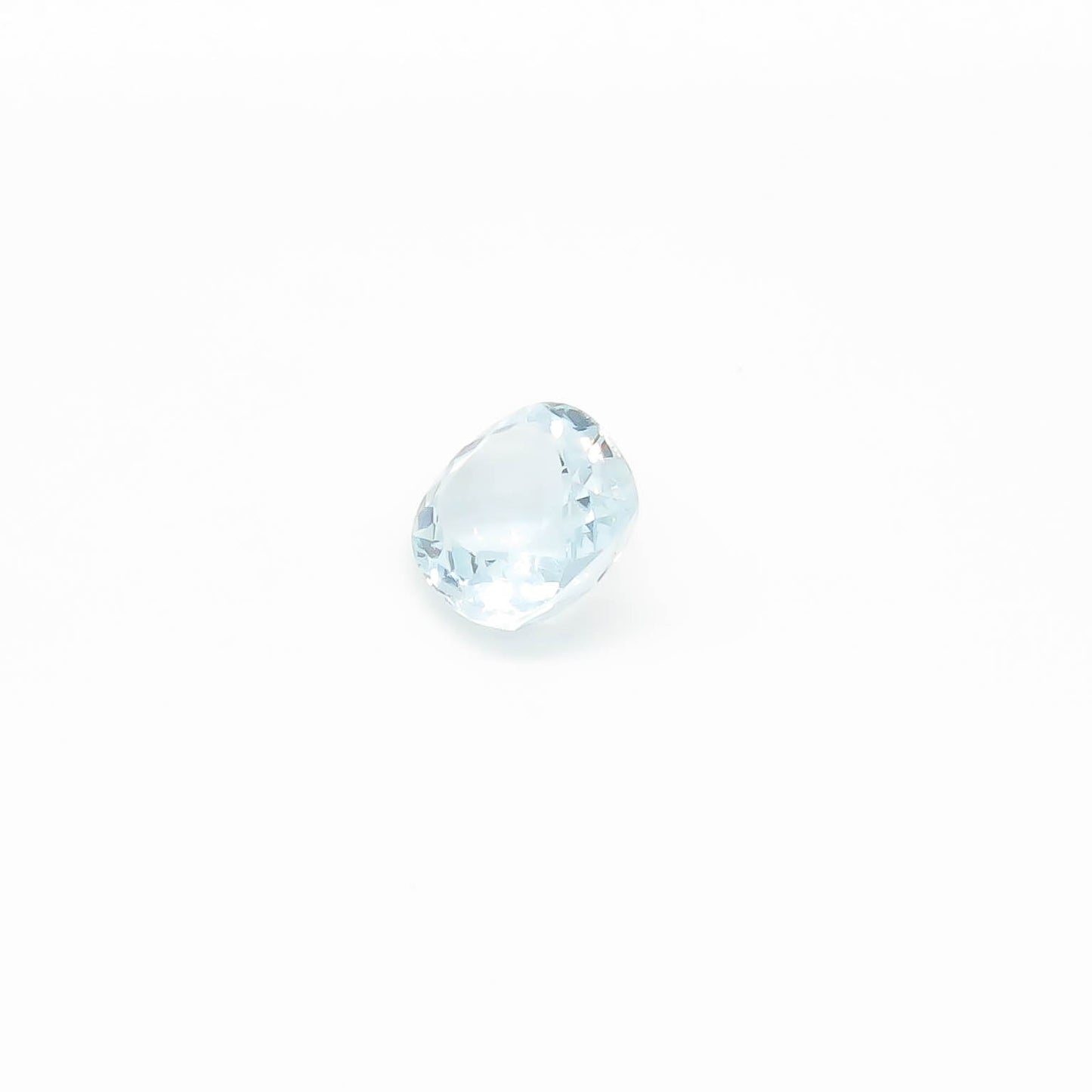 3.55 ct CERTIFIED Cushion Cut Faceted Pale Blue Aquamarine