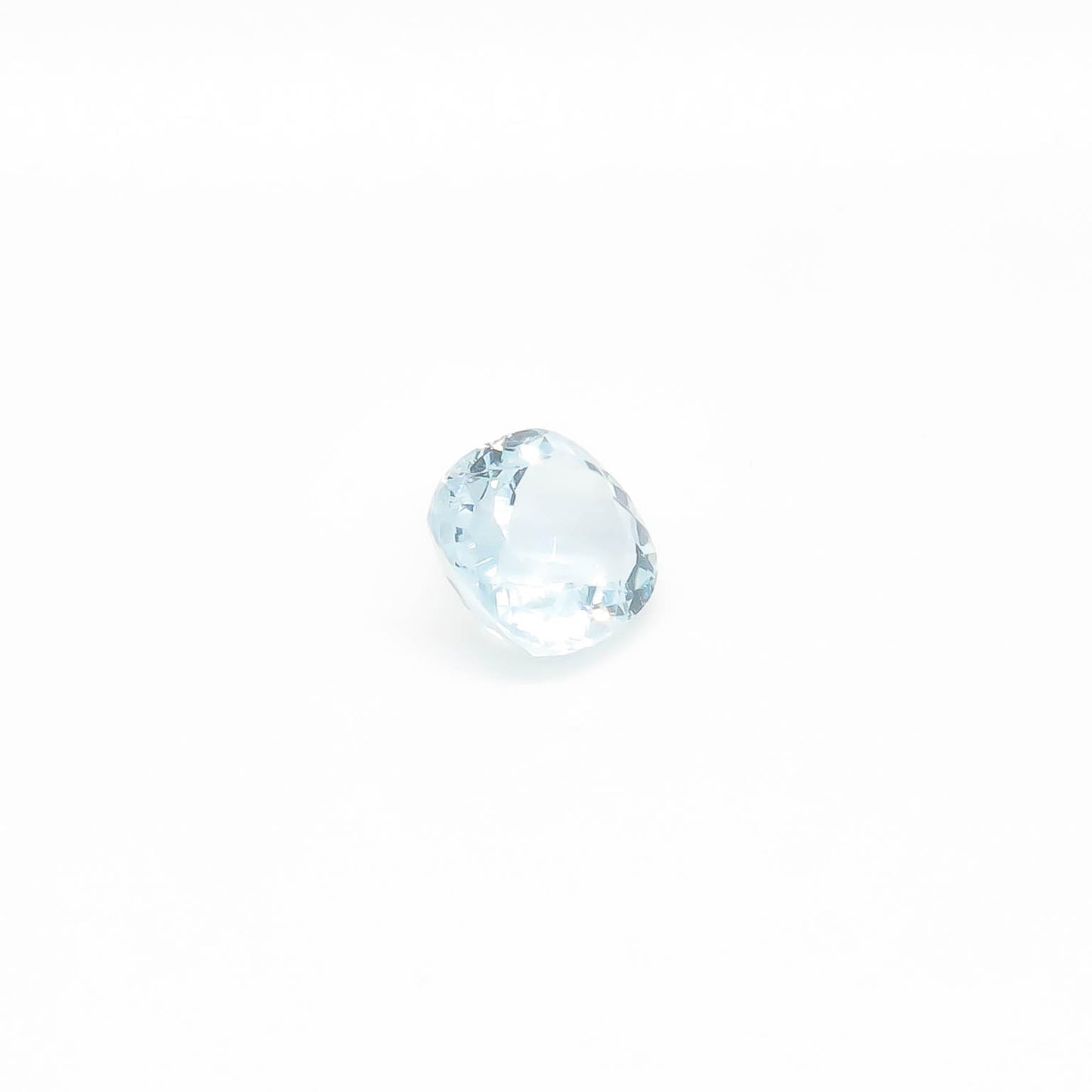 3.55 ct CERTIFIED Cushion Cut Faceted Pale Blue Aquamarine