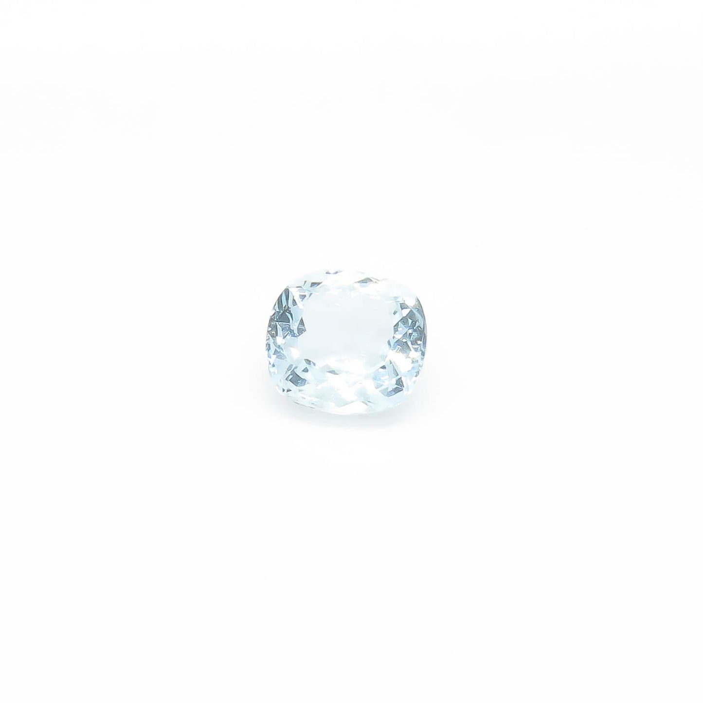 3.55 ct CERTIFIED Cushion Cut Faceted Pale Blue Aquamarine