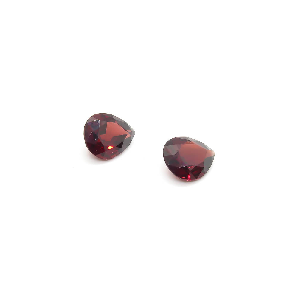 5.45 ct Wine-Red Pear Shaped Natural Pyrope Garnet Set of 2 Stones