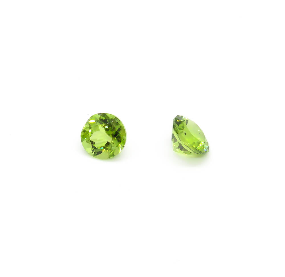 4.78 ct Round Faceted Pakistani Peridot Set Of 2 Stones