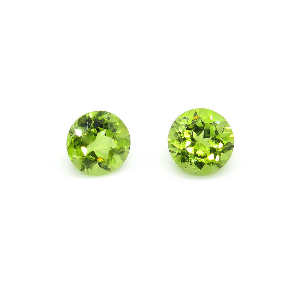 4.78 ct Round Faceted Pakistani Peridot Set Of 2 Stones