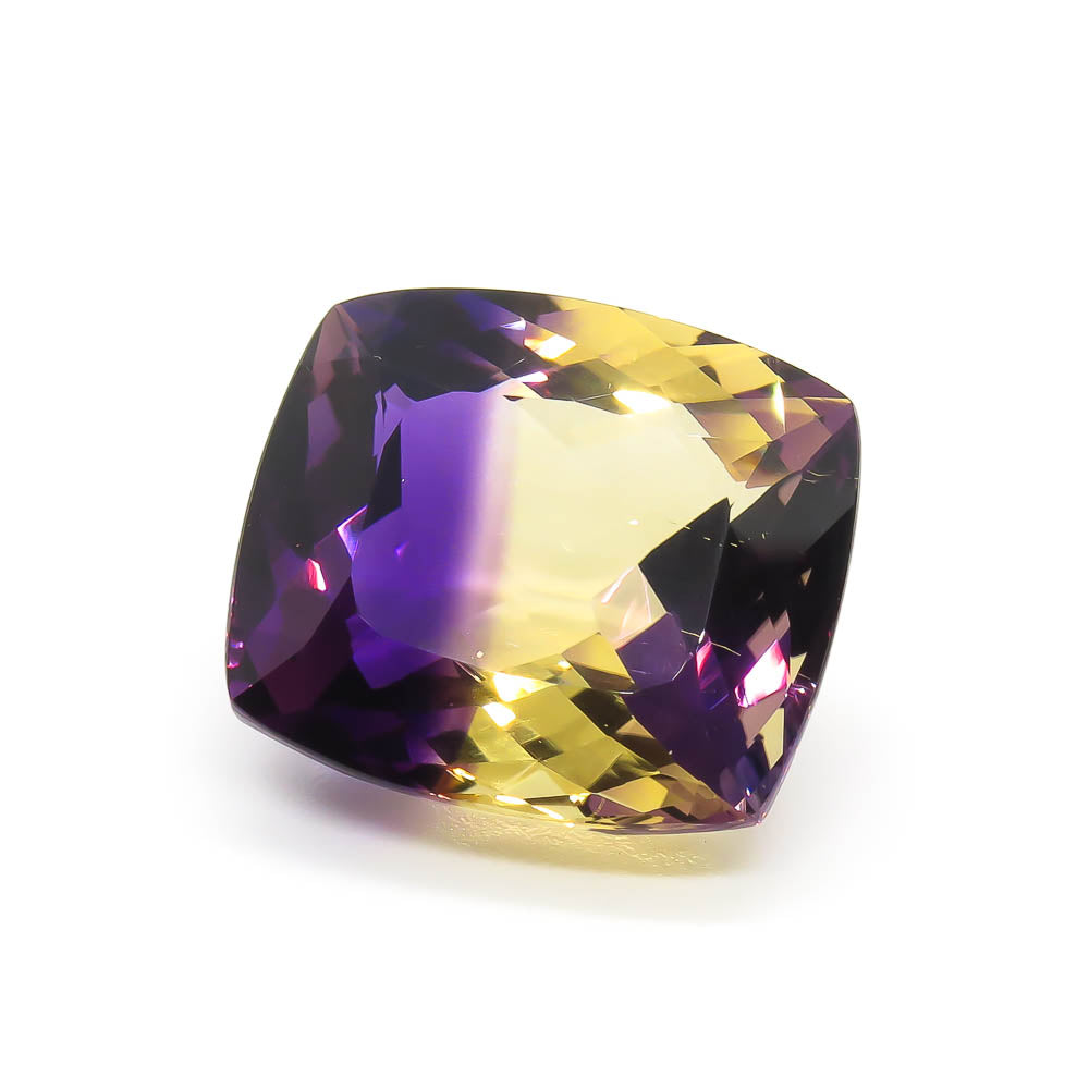 36.63 ct Ametrine - Bolivian - Zoned Yellow & Purple Cushion