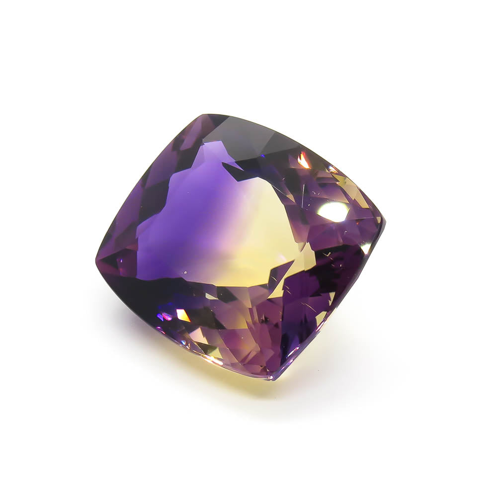 36.63 ct Ametrine - Bolivian - Zoned Yellow & Purple Cushion