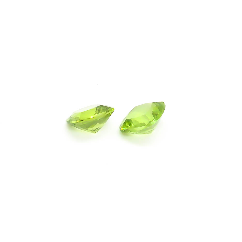 3.04 ct Square Cushion Cut Pakistani Peridot Set Of 2 Stones