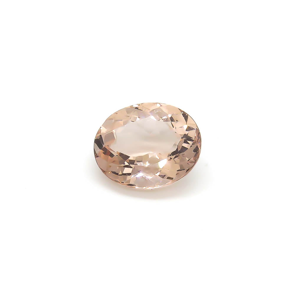 6.67 ct CERTIFIED Oval Faceted Peach African Morganite