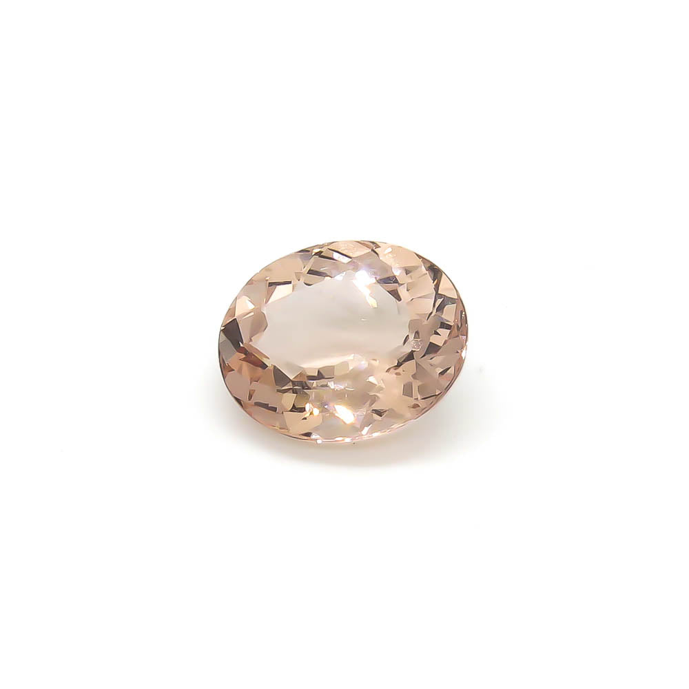 6.67 ct CERTIFIED Oval Faceted Peach African Morganite