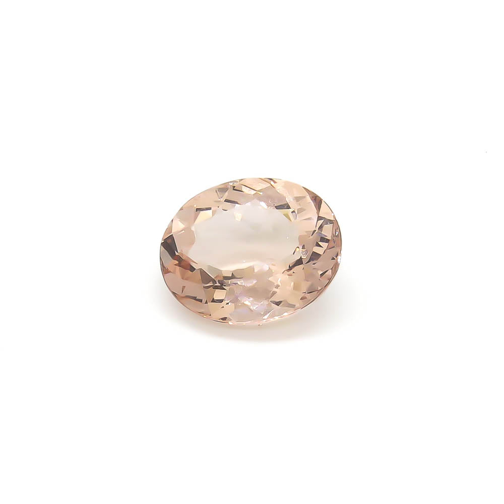 6.67 ct CERTIFIED Oval Faceted Peach African Morganite