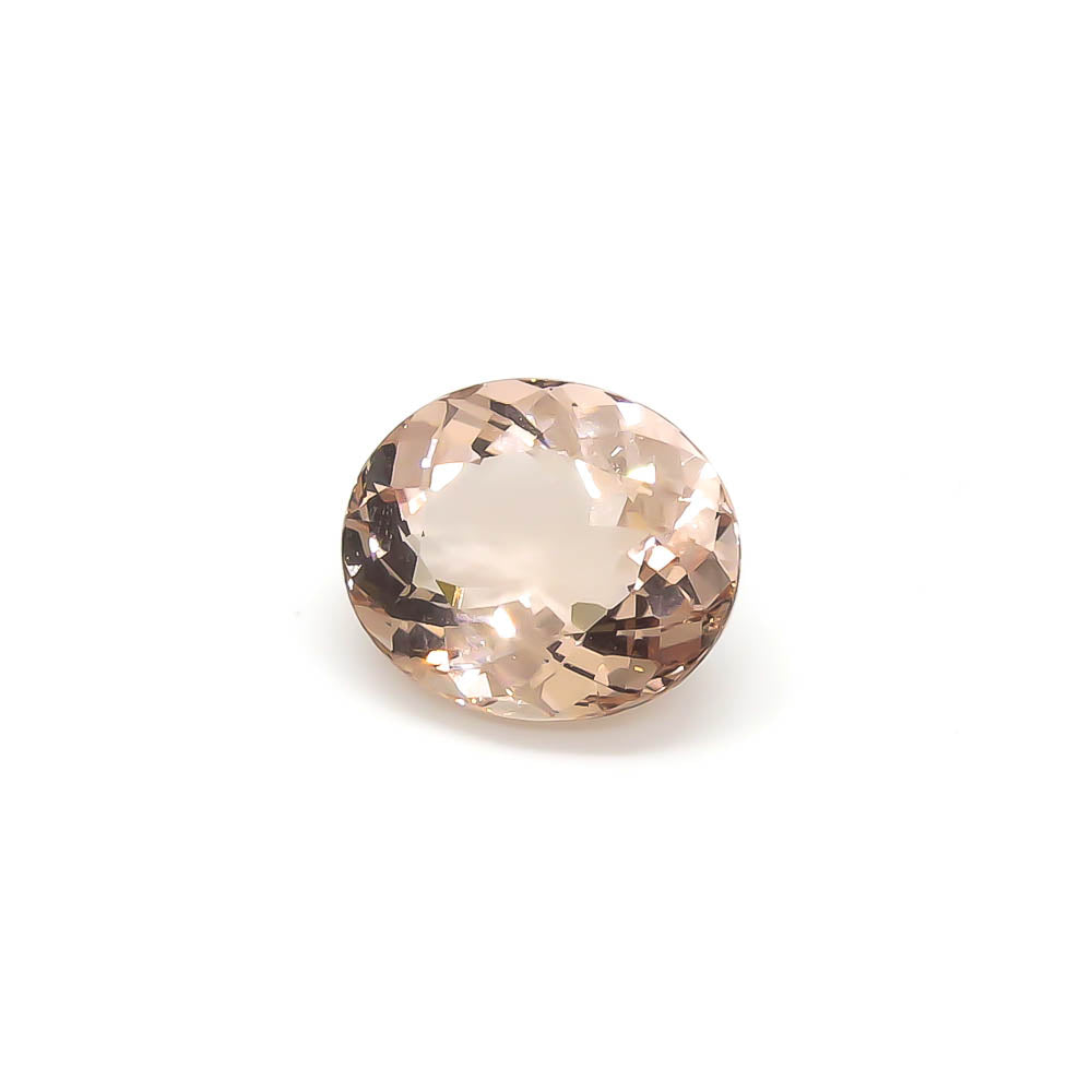 6.67 ct CERTIFIED Oval Faceted Peach African Morganite