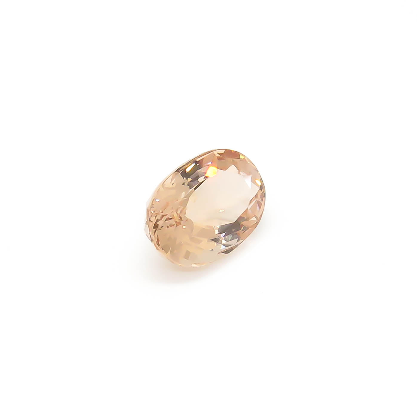 5.24 ct CERTIFIED Oval Faceted Peach Coloured African Morganite