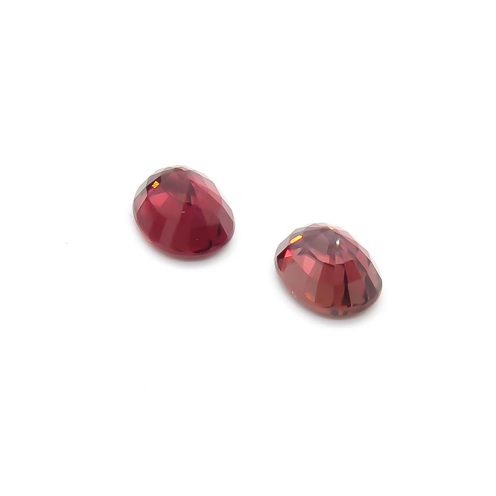 1.71 ct Wine-Red Oval Natural Zircon Set of 2 Stones