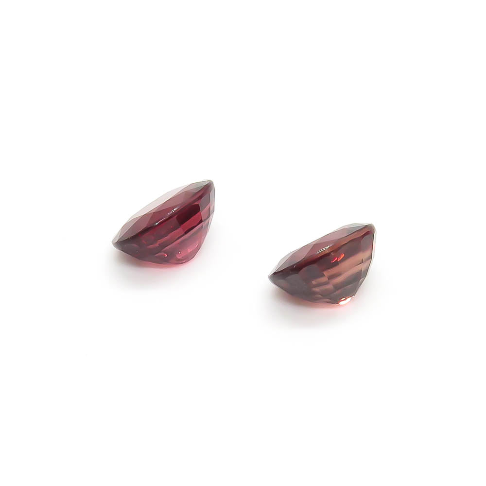 1.71 ct Wine-Red Oval Natural Zircon Set of 2 Stones