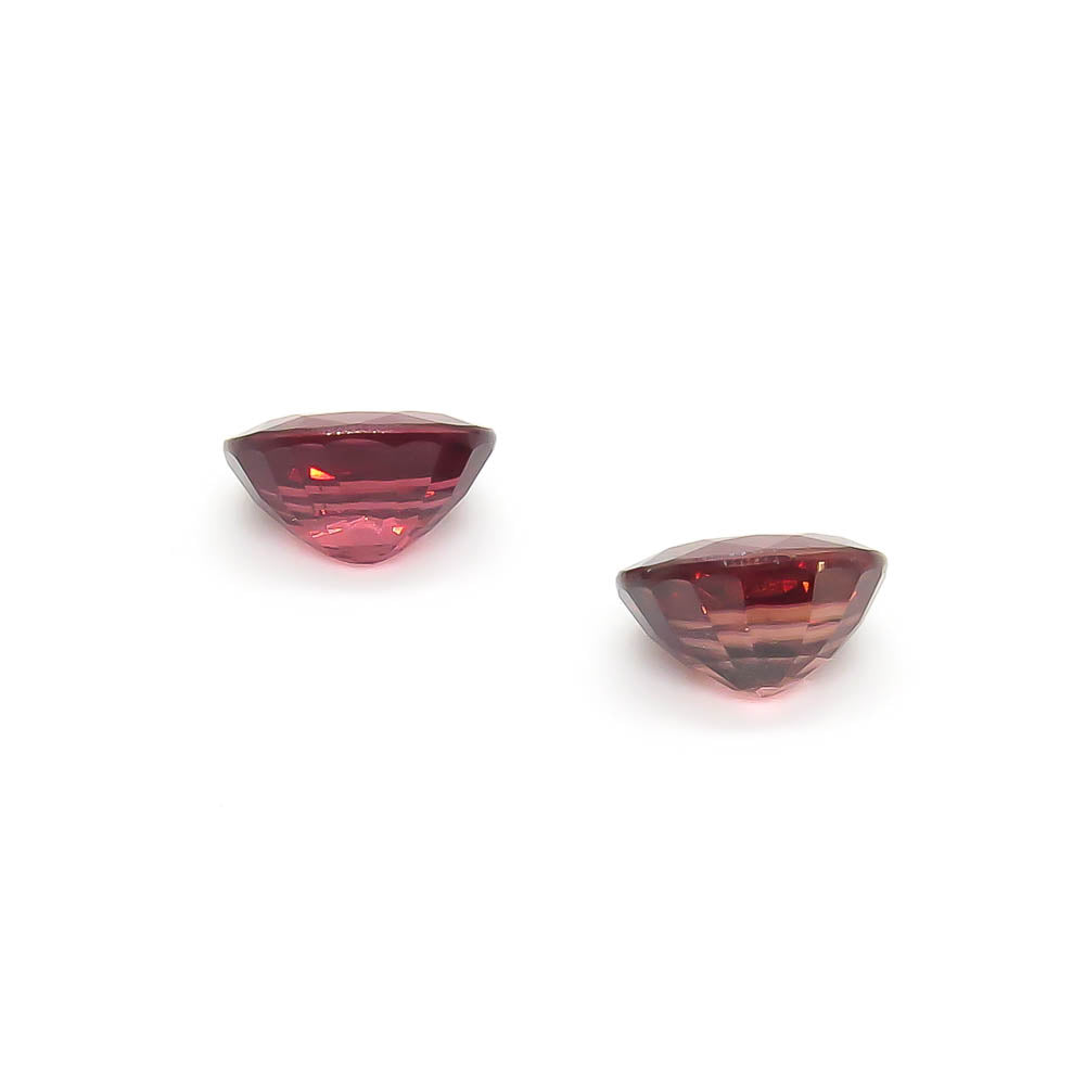 1.71 ct Wine-Red Oval Natural Zircon Set of 2 Stones