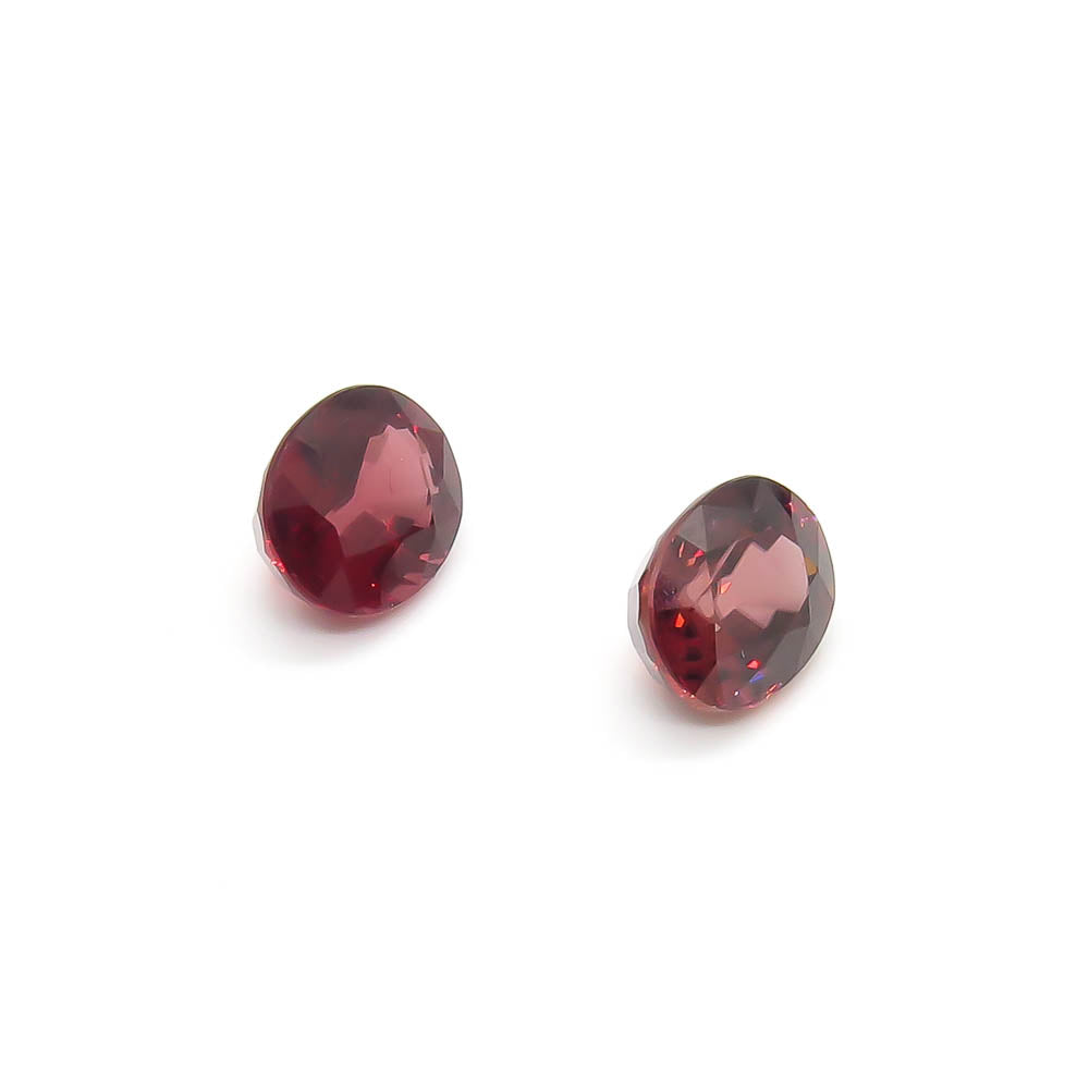 1.71 ct Wine-Red Oval Natural Zircon Set of 2 Stones