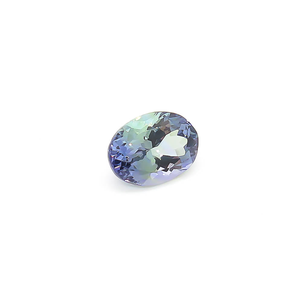 2.65 ct Oval Faceted Purple- Green Peacock Tanzanite