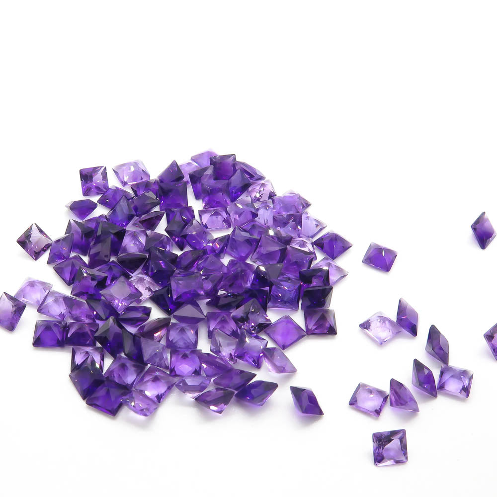 0.54 ct (5mm x 5mm) Square Faceted Amethyst - Medium Purple