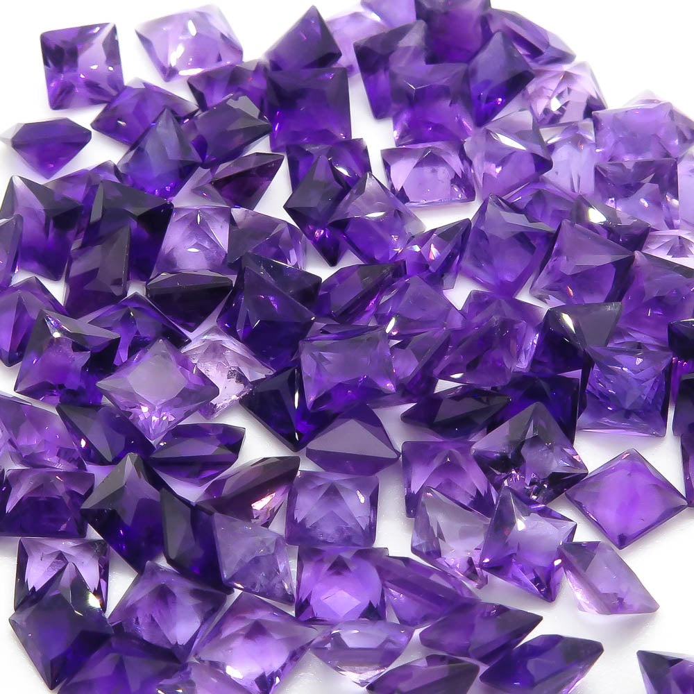 0.54 ct (5mm x 5mm) Square Faceted Amethyst - Dark Purple