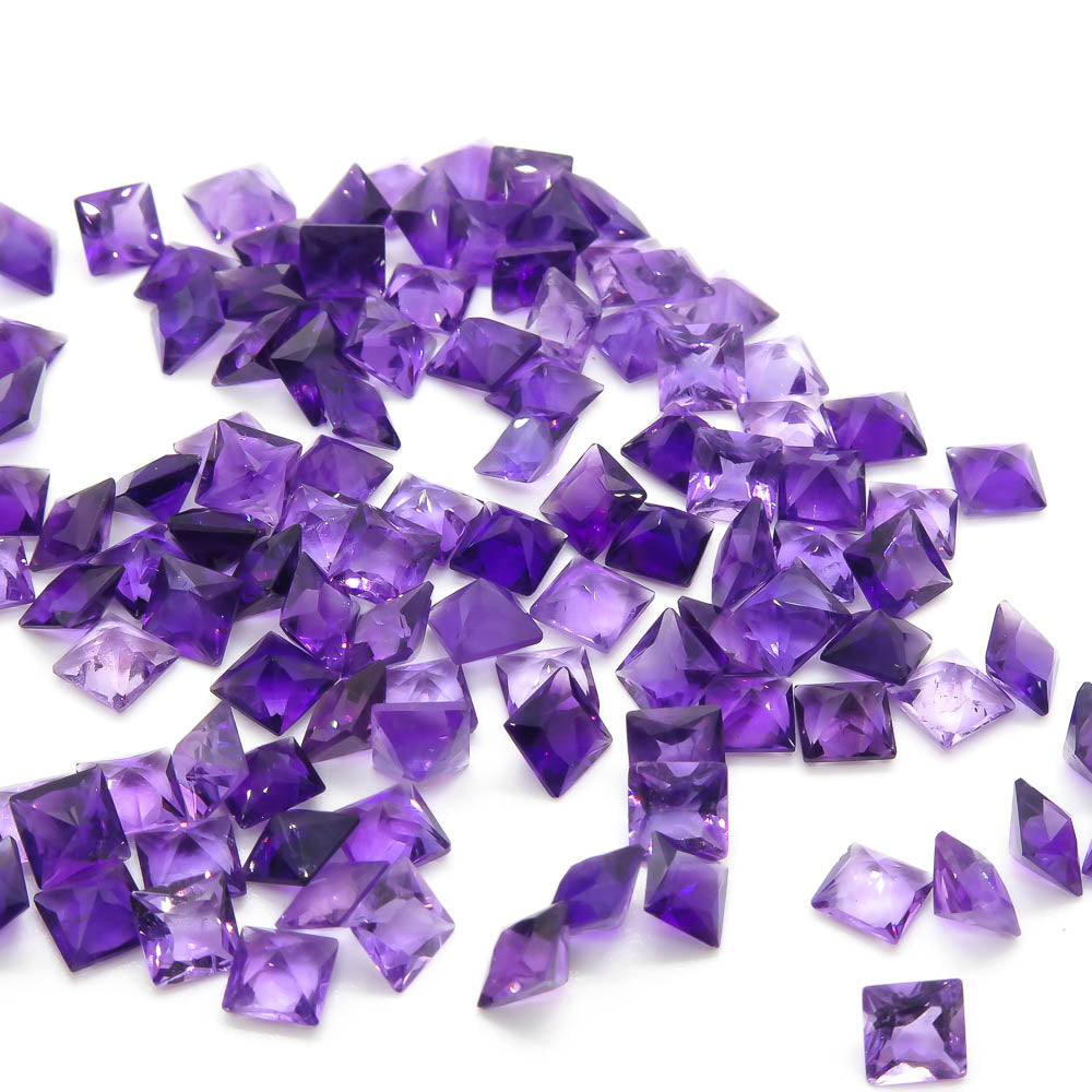 0.54 ct (5mm x 5mm) Square Faceted Amethyst - Dark Purple