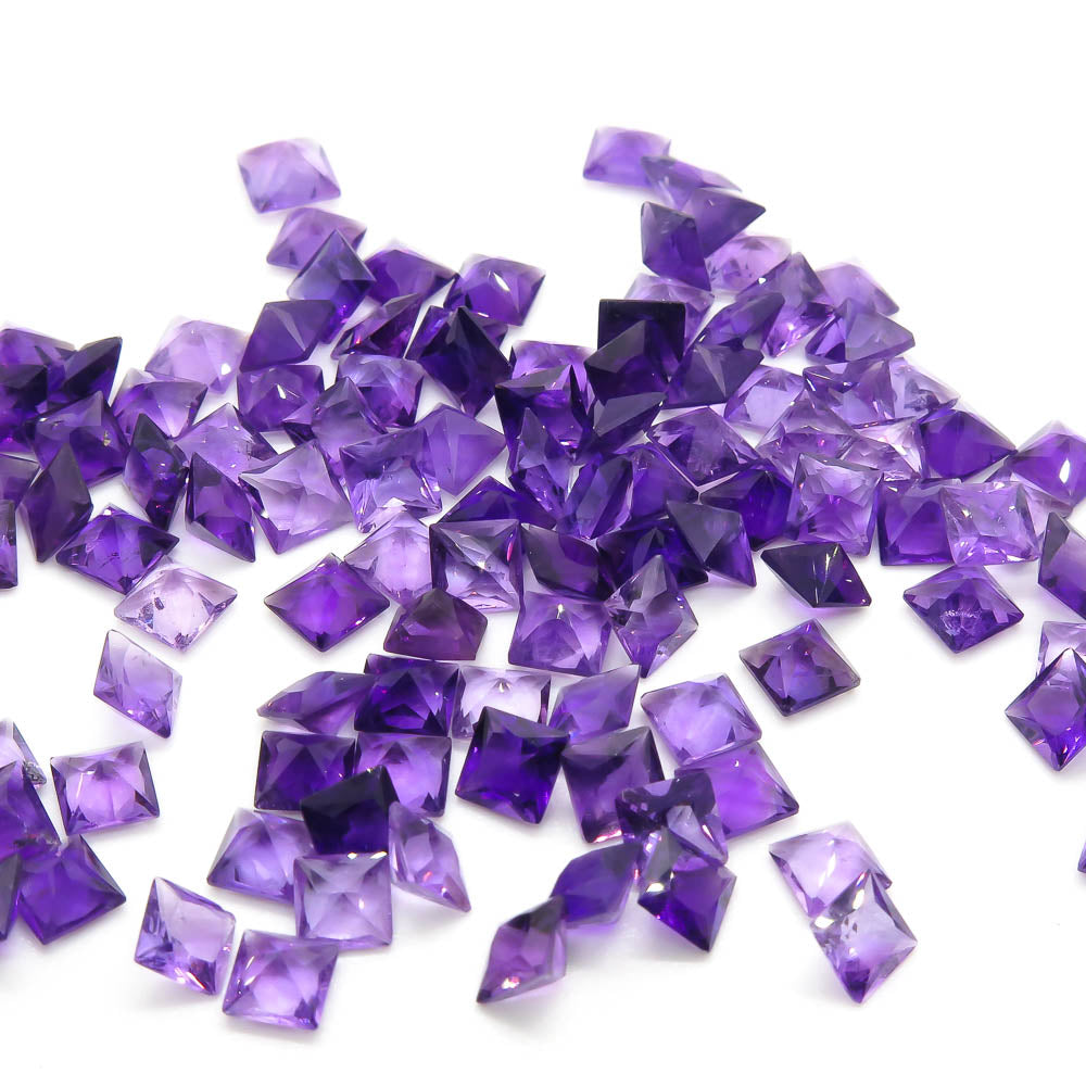 0.54 ct (5mm x 5mm) Square Faceted Amethyst - Dark Purple